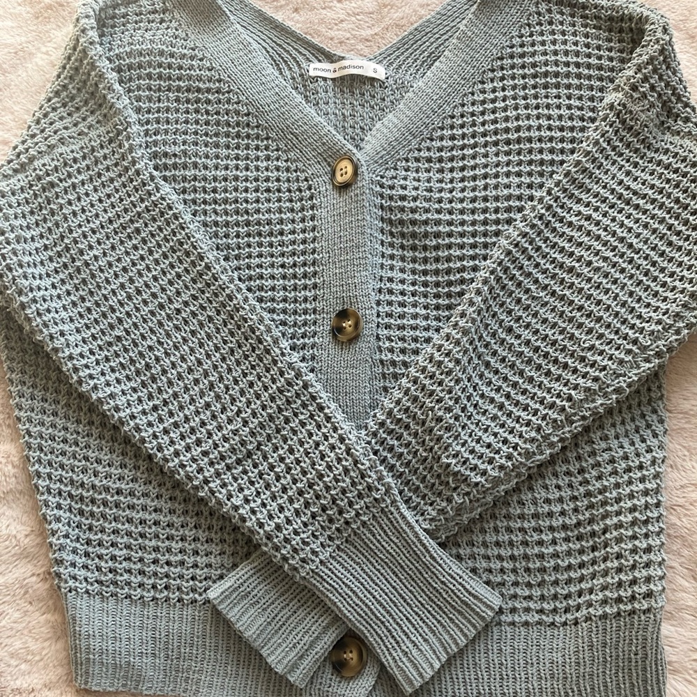 moon & madison Soft olive green Knit Cardigan